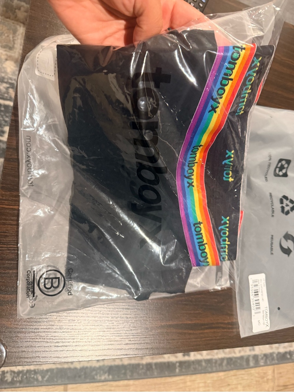 TomboyX Black Briefs with Rainbow Logo Waistband - Picture 4 of 4